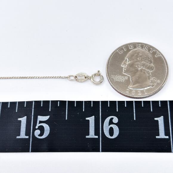 Vintage Italy Sterling Silver 925 Serpentine Link Chain Necklace 16" - Picture 2 of 3